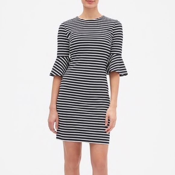 Banana Republic Knit Striped Shift Dress Sz 6P - Picture 1 of 8